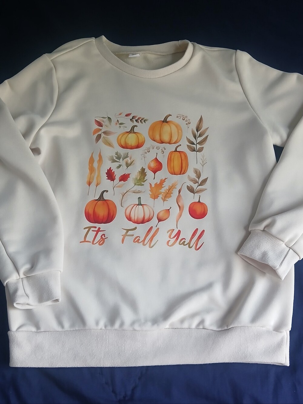 Cream Fall Pumpkin Graphic Sweatshirt - Its Fall Yall 11-12Y